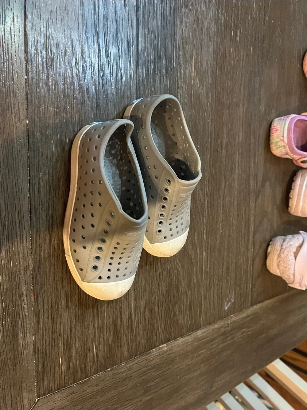 Native Kids Water-Friendly Slip-On Shoes in Light Gray